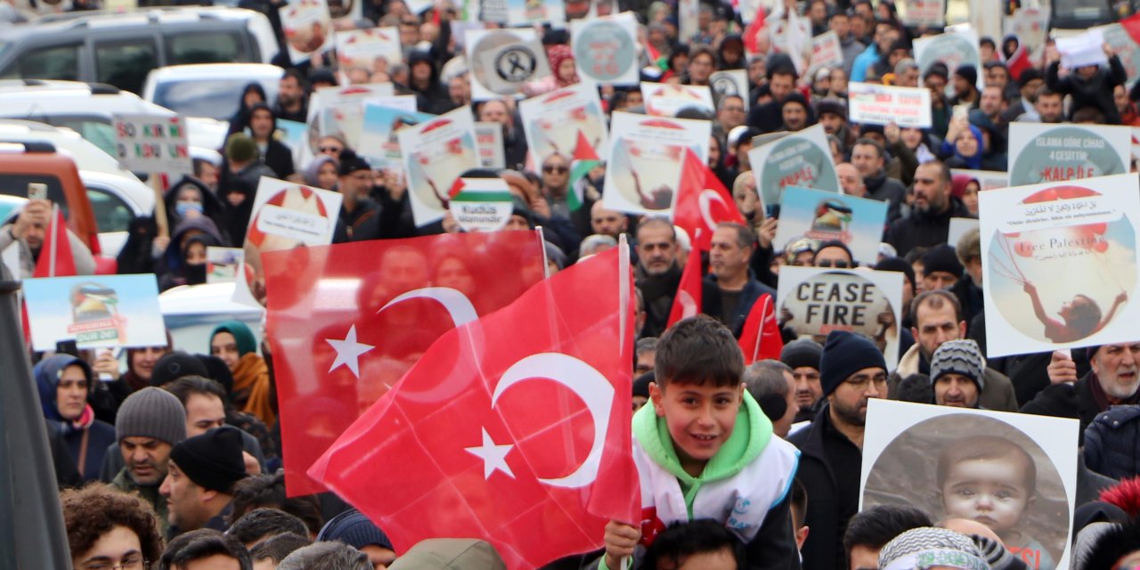 Erzurum'da Filistin'e Destek Yürüyüşü