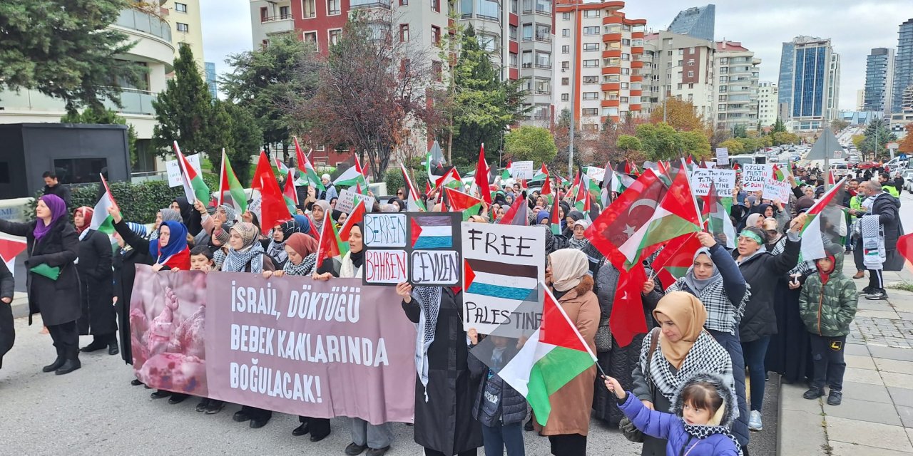 Ankara'da Filistin'e Destek Yürüyüşü