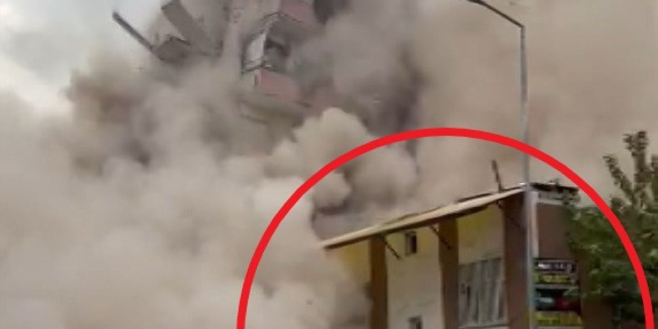 Ağır Hasarlı 8 Katlı Bina Yıkım Sırasında Yanındaki Evin Üzerine Devrildi