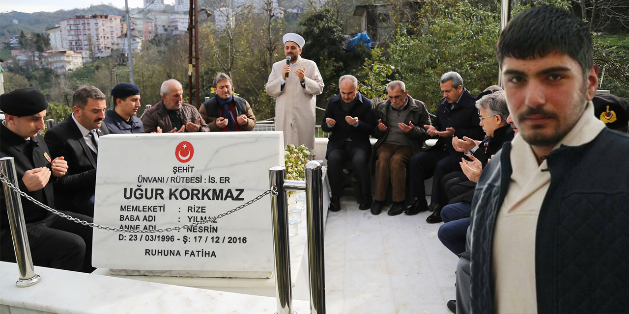 Uğur Korkmaz, şehadetinin 7. yıl dönümünde Rize'de kabri başında anıldı