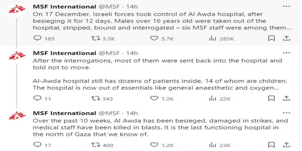 Sınır Tanımayan Doktorlar: İsrail Hastaneyi Ele Geçirdi, 16 Yaşından Büyük Erkekleri Soydu Ve Sorguya Çekti