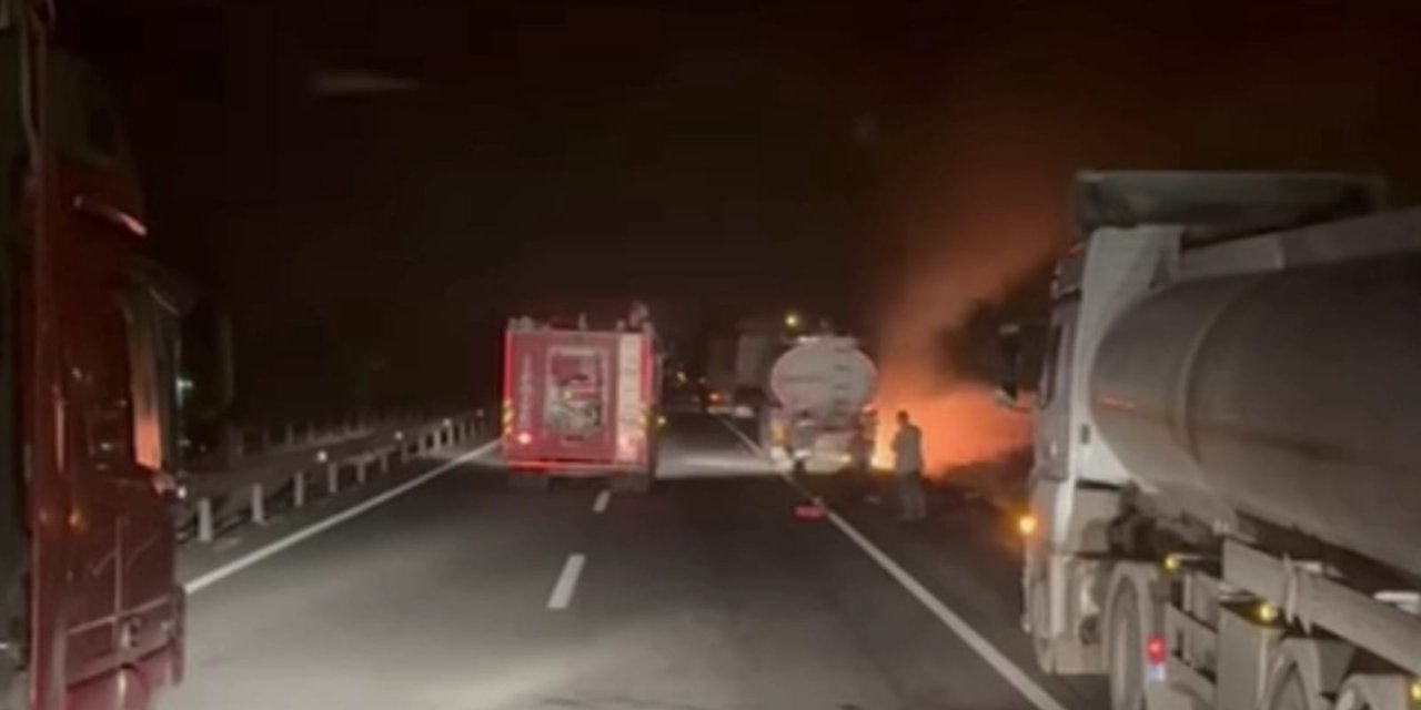 Mardin’de Akaryakıt Yüklü Tır’ın Tekerlekleri Alev Aldı: 2 Yaralı