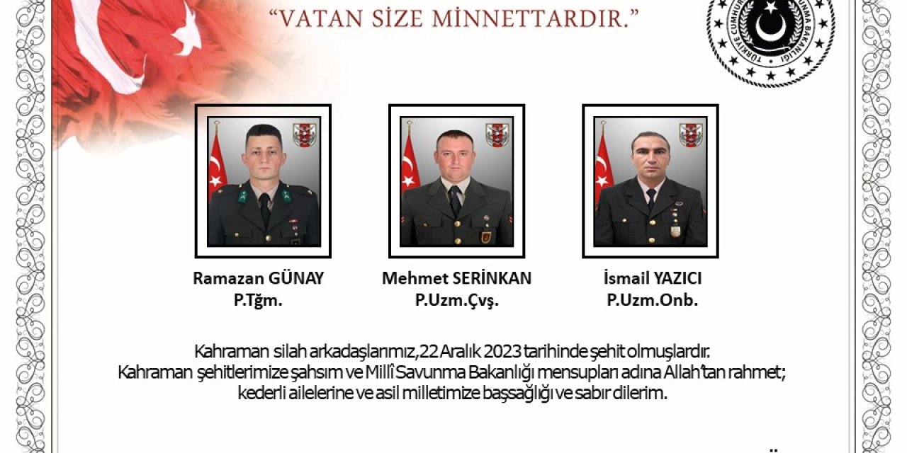 6 Şehidin Kimliği Açıklandı