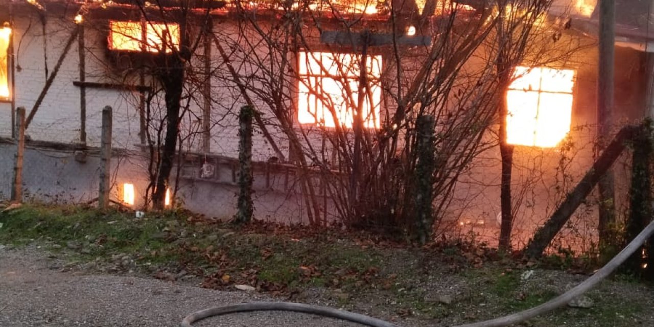 Bartın'da Ev, Samanlık Ve Ahır Alev Alev Yandı