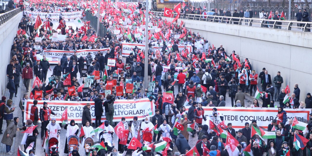 Ankara'da 'gazze'Ye Destek' Mitingi