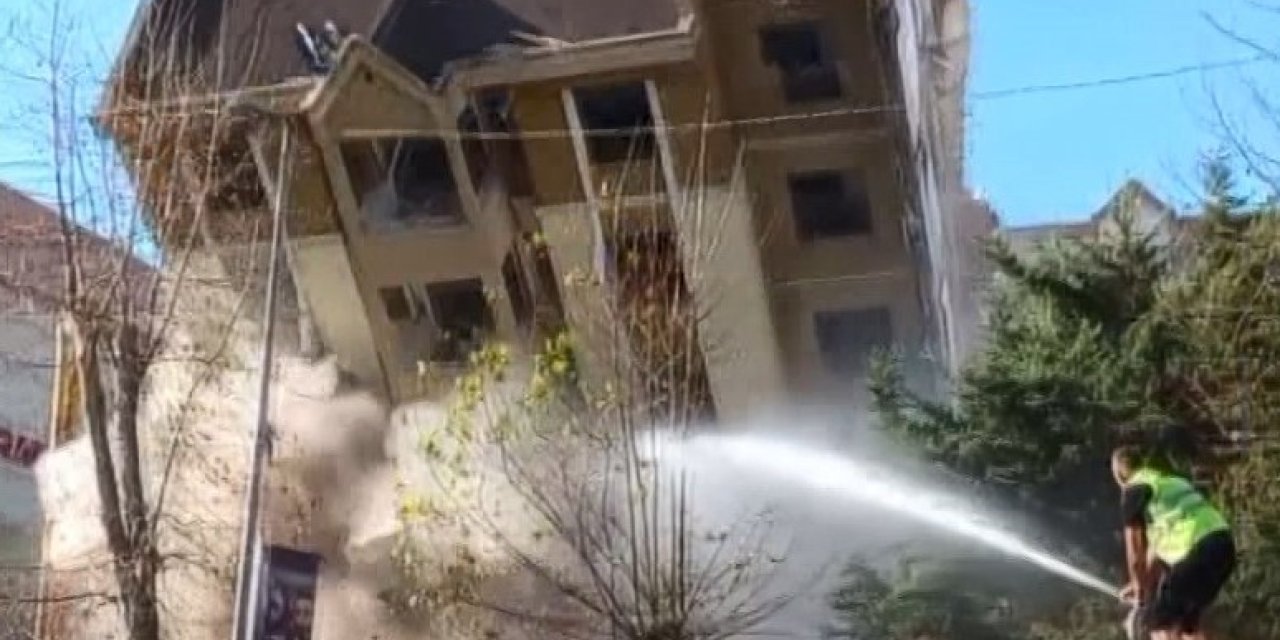 (Geniş Haber)-esenyurt'ta Kontrollü Yıkım Sırasında Bina Caddeye Çöktü