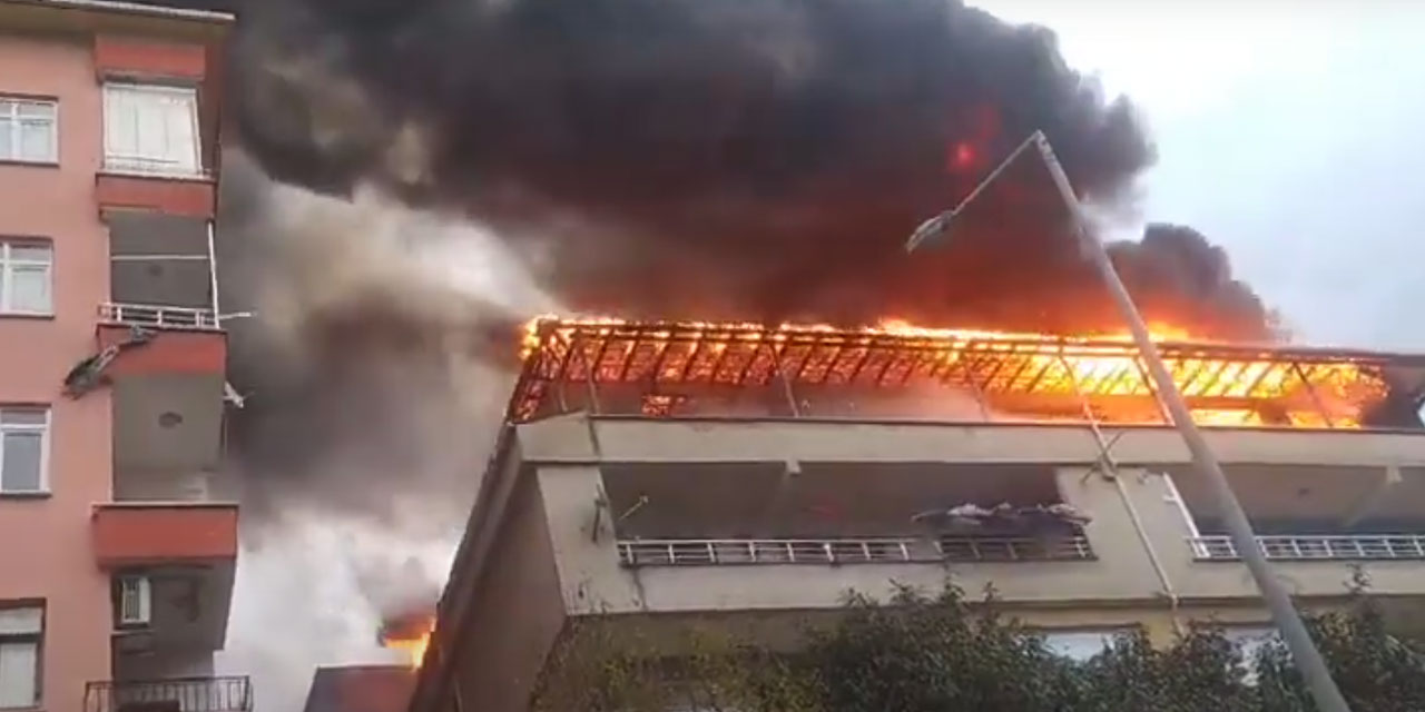 Rize’de Çatı Yangını Korkuttu