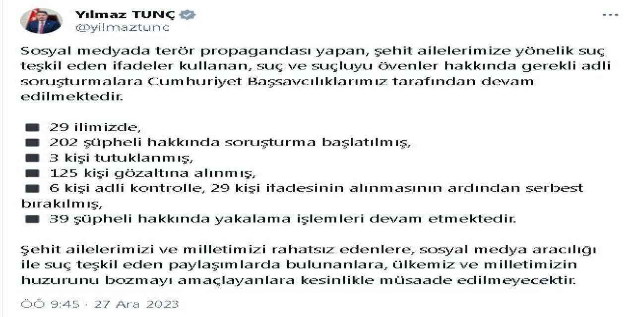 Sosyal Medyada Terör Propagandası Yapan 3 Şüpheli Tutuklandı