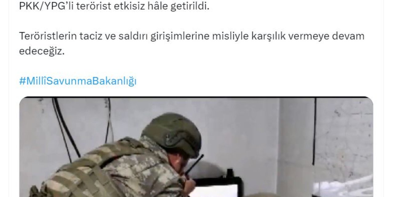 Msb: 4 Terörist Etkisiz Hale Getirildi