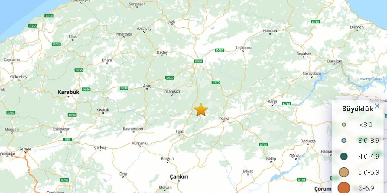 Çankırı'da 4.5 Büyüklüğünde Deprem