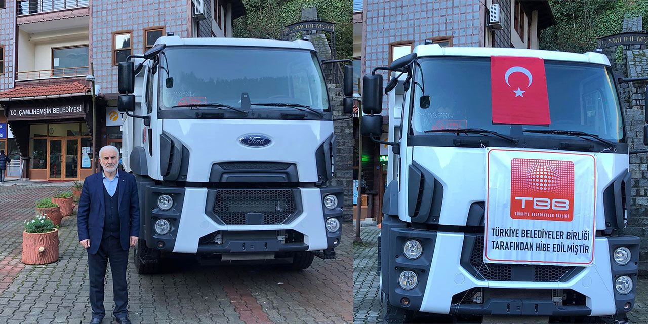 Türkiye Belediyeler Birliği'nden Çamlıhemşin’e hibe kamyon