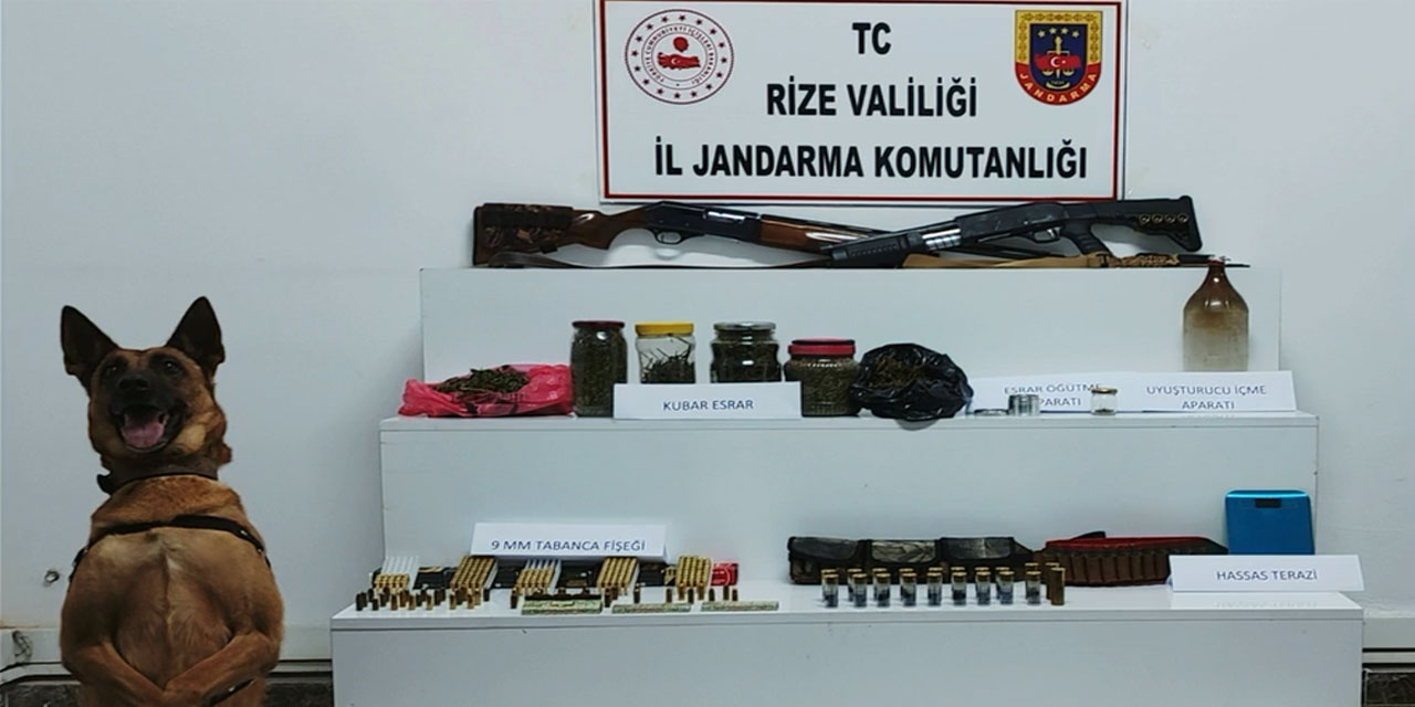 Rize’de silah ve uyuşturucu operasyonu