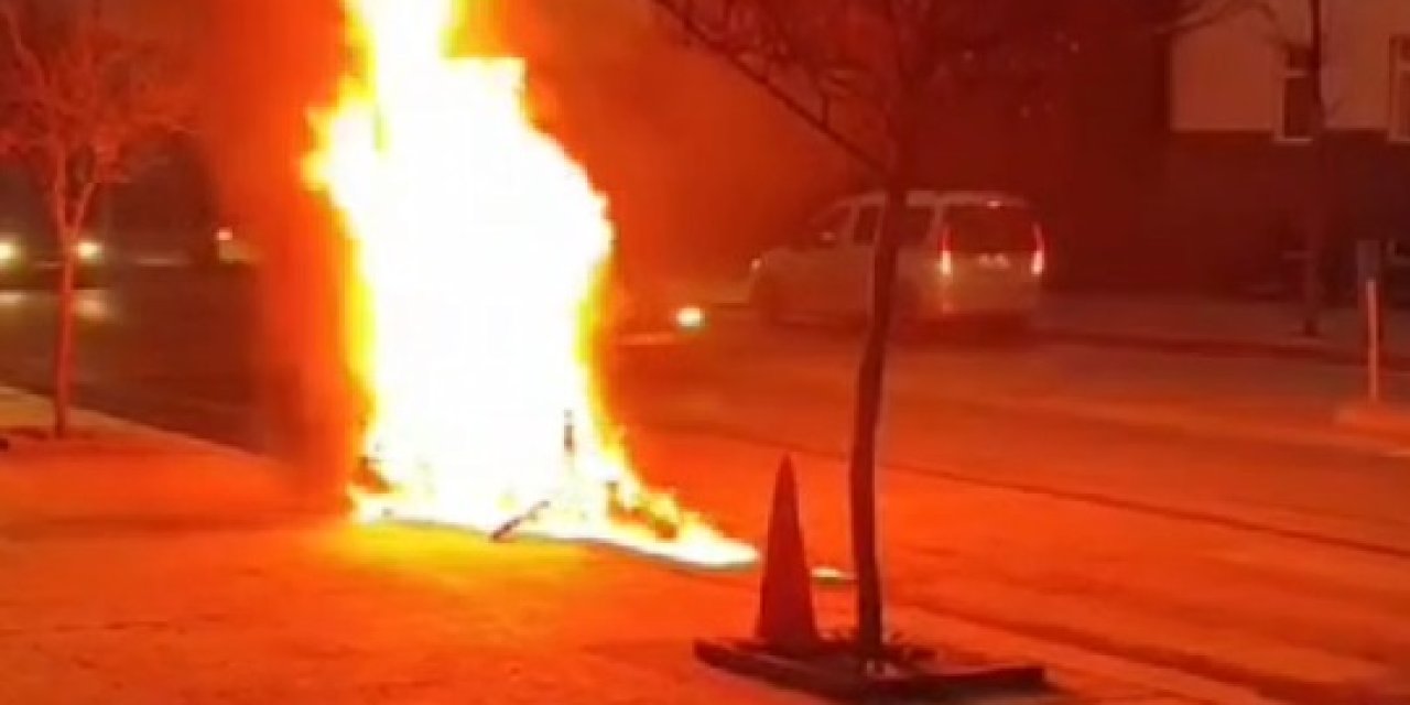 Alkollü Motosiklet Sürücüsü, Polise Yakalanınca Aracını Ateşe Verdi
