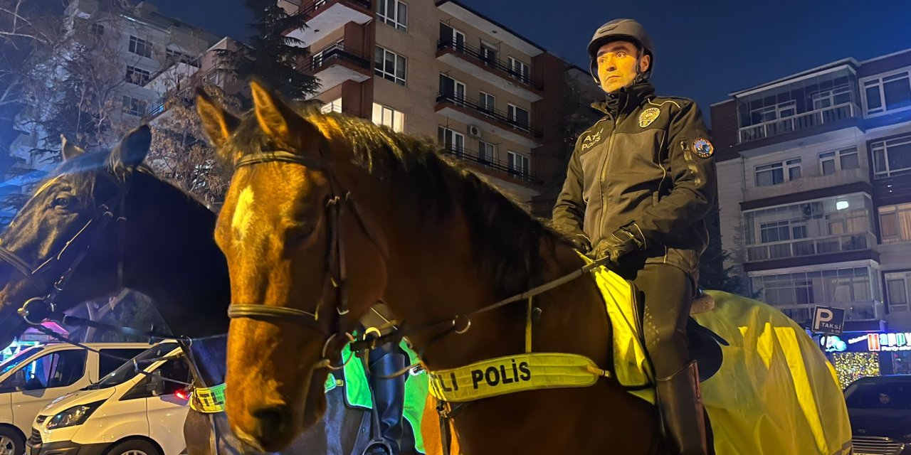 Ankara'da Atlı Polislerden, Yılbaşı Denetimi
