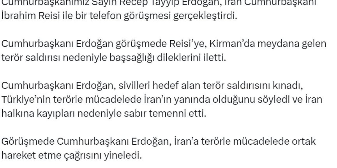 İletişim Başkanlığı: İran Cumhurbaşkanı Reisi'nin Türkiye Ziyareti Ertelendi