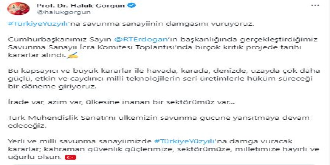 Haluk Görgün: Milli Teknolojilerin Seri Üretimlerle Hüküm Süreceği Bir Döneme Giriyoruz