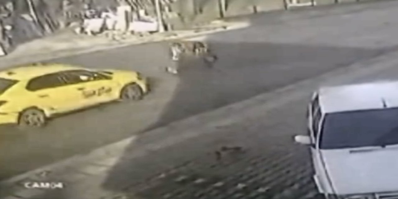 El Ele Tutuşup Karşıya Geçen 2 İlkokul Öğrencisine Taksi Çarptı; Kaza Kamerada