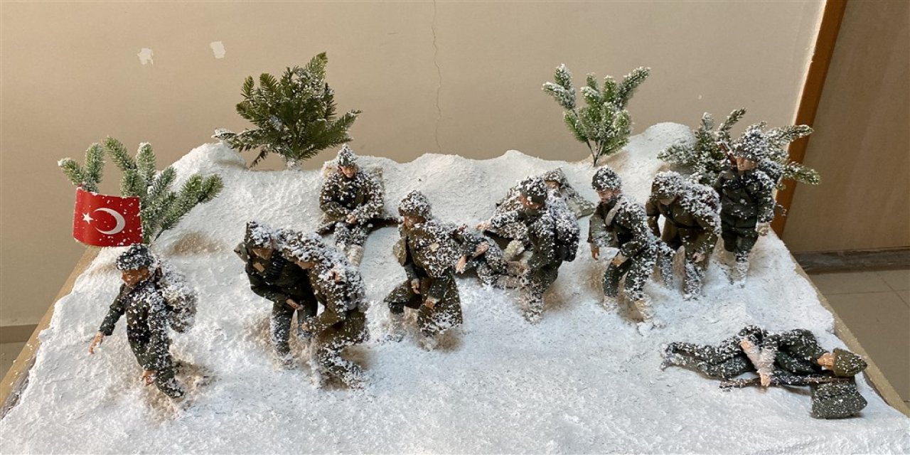 Sarıkamış'ta Şehadete Yürüyenleri Üç Boyutlu Sergiledi