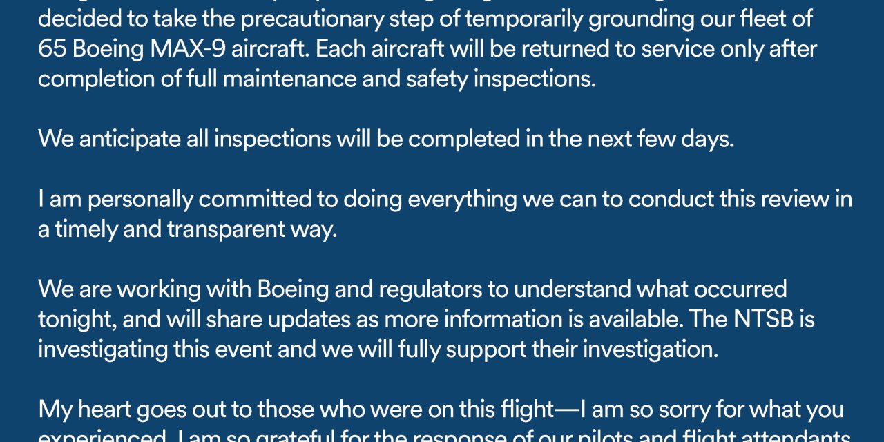 Alaska Havayolları, 65 Adet Boeing 737-9 Uçaklarını Geçici Yere İndirdi