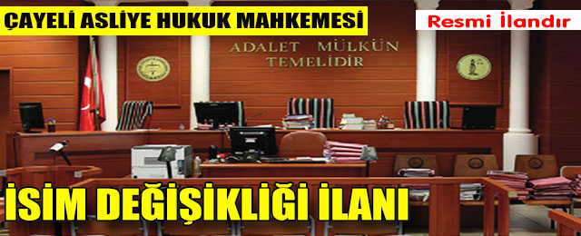 İsim Değişikliği İlanı