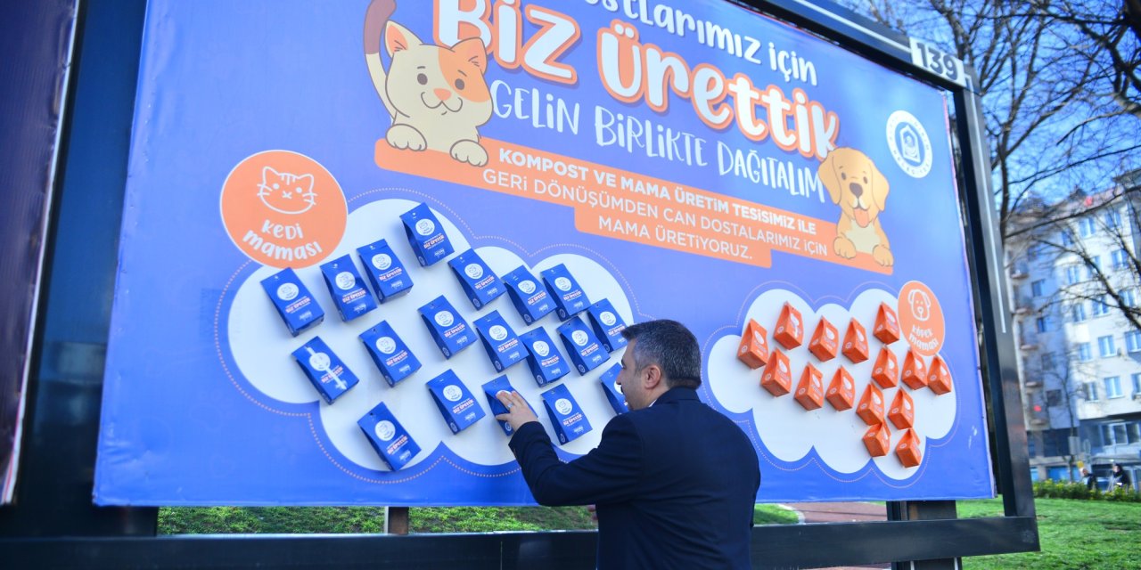 Fabrika Ve Hastanelerin Yemek Atıklarından Üretilen Mamalar, Hayvanlar İçin Billboardlara Asıldı
