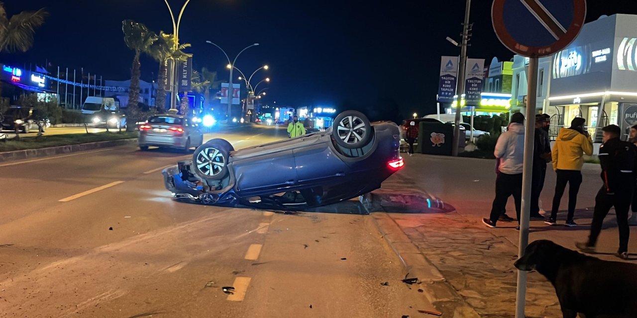 Bodrum’da Otomobille Çarpışan Cip, Takla Attı: 3 Yaralı