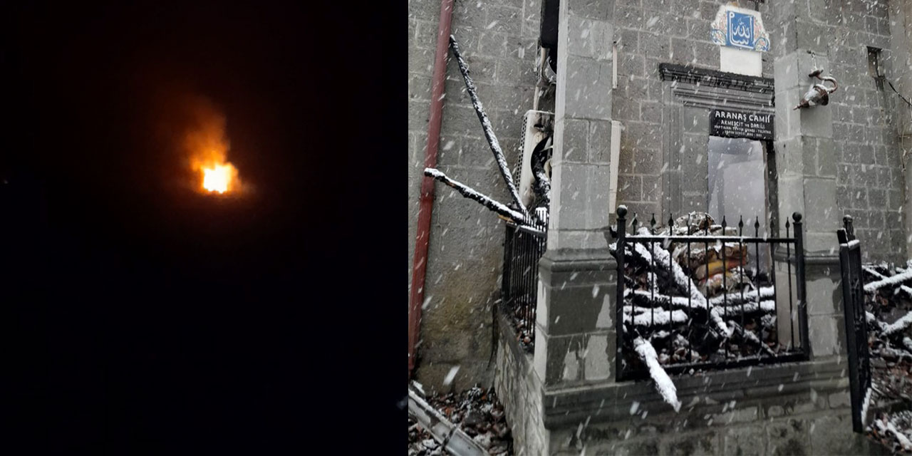 Rize'de Dün İbadete Açılan Camide Bugün Yıldırım Düşmesiyle Yangın Çıktı