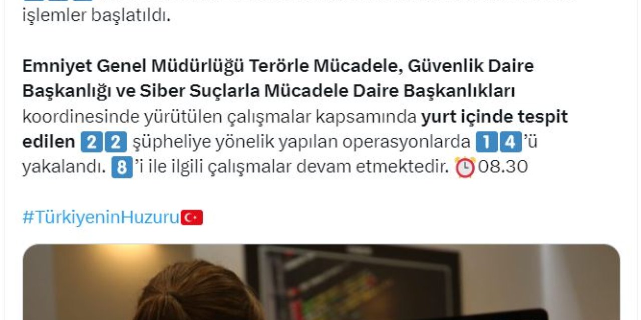 Şehitlere Yönelik Provokatif Paylaşım Yapan 14 Şüpheliye Gözaltı