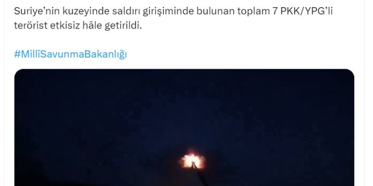 Msb: 7 Terörist Etkisiz Hale Getirildi