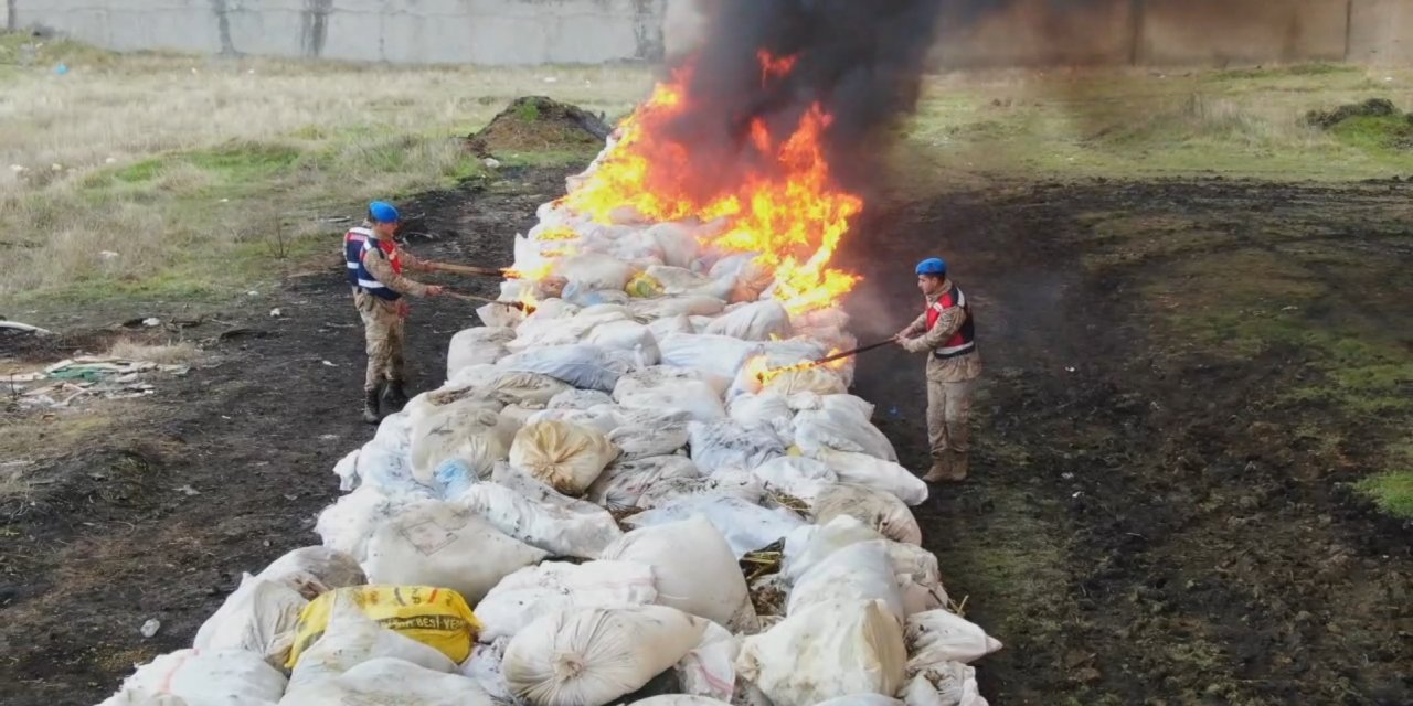 Diyarbakır'da 23 Ton 961 Kilo Uyuşturucunun İmhası Kamerada