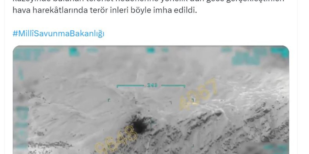 Msb, Terör Hedeflerinin Vurulduğu Görüntüleri Paylaştı