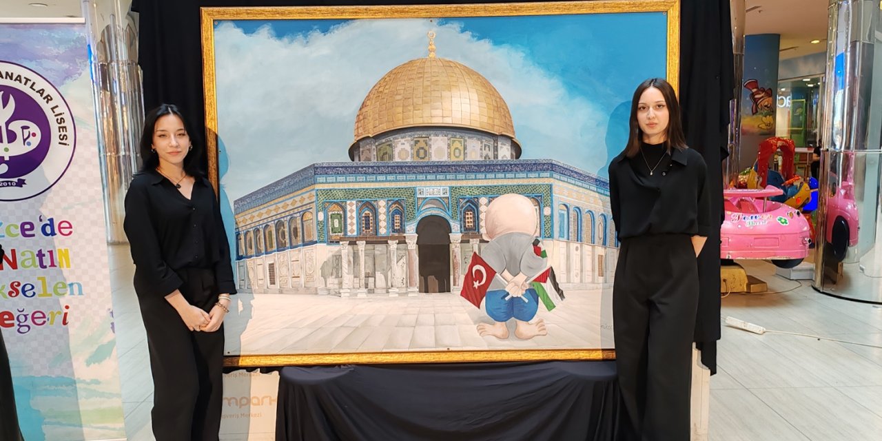 Düzceli Öğrenciler, Filistin'de Yaşananlara Resim Ve Müzikle Dikkat Çekti