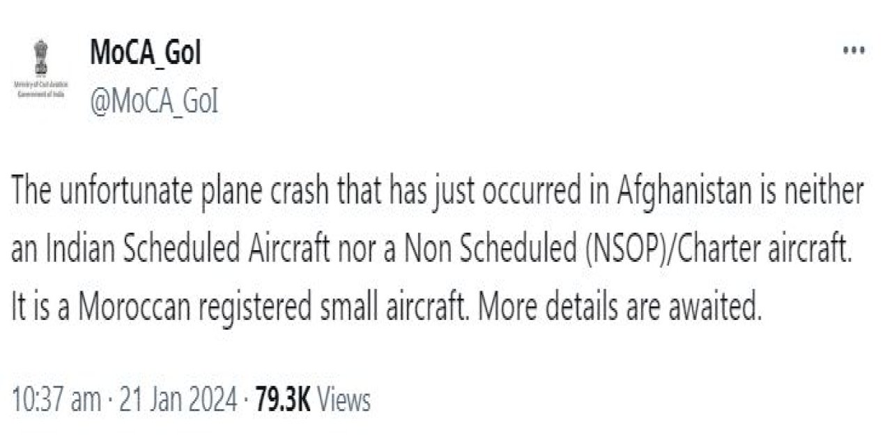 Hindistan Sivil Havacılık Bakanlığı: Düşen Uçak Hindistan Tarifeli Uçağı Değil