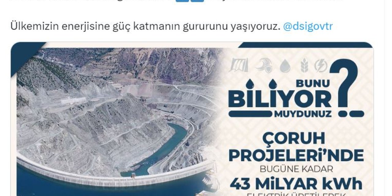 Çoruh Nehri Üzerine İnşa Edilen Projelerle Ülke Ekonomisine 130 Milyar Tl Katkı