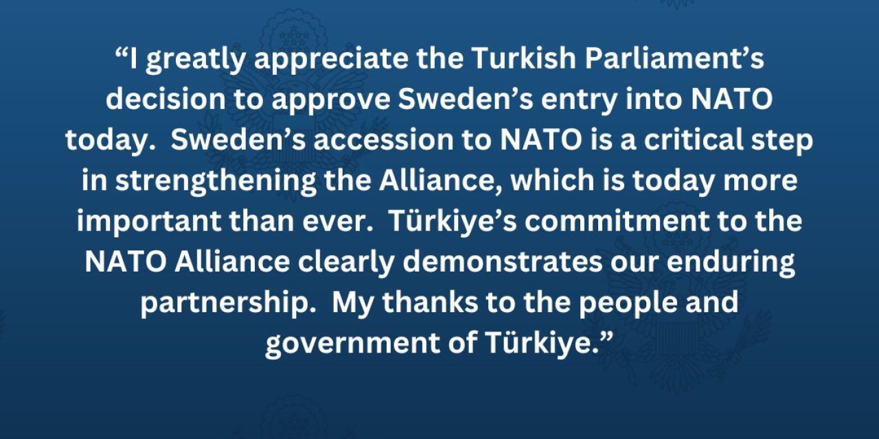 Abd Büyükelçisi Flake: Tbmm’nin İsveç’in Nato’ya Katılımını Onaylama Kararını Büyük Bir Takdirle Karşılıyorum
