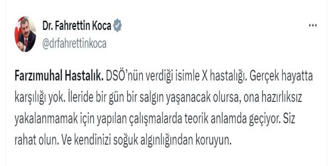 Bakan Koca'dan 'X Hastalığı' Açıklaması: Gerçek Hayatta Karşılığı Yok