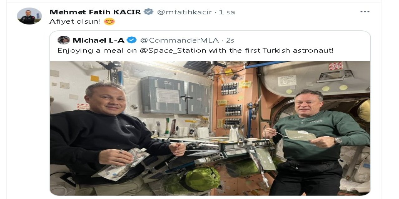 Bakan Kacır'dan, 'Afiyet Olsun' Yorumu