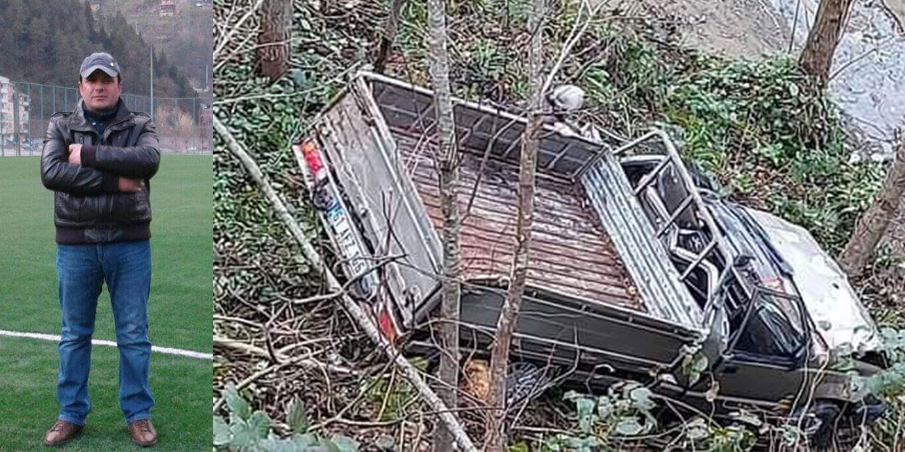 Trabzon'da şarampole yuvarlanan kamyonetin sürücüsü hayatını kaybetti