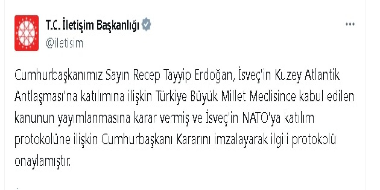 Tbmm'nin İsveç Kararı Resmi Gazete'de Yayınlandı (2)