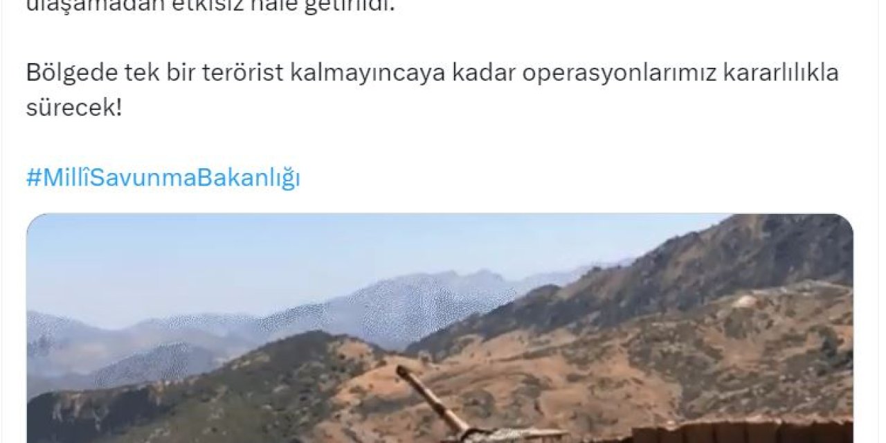 Msb: 5 Terörist Etkisiz Hale Getirildi