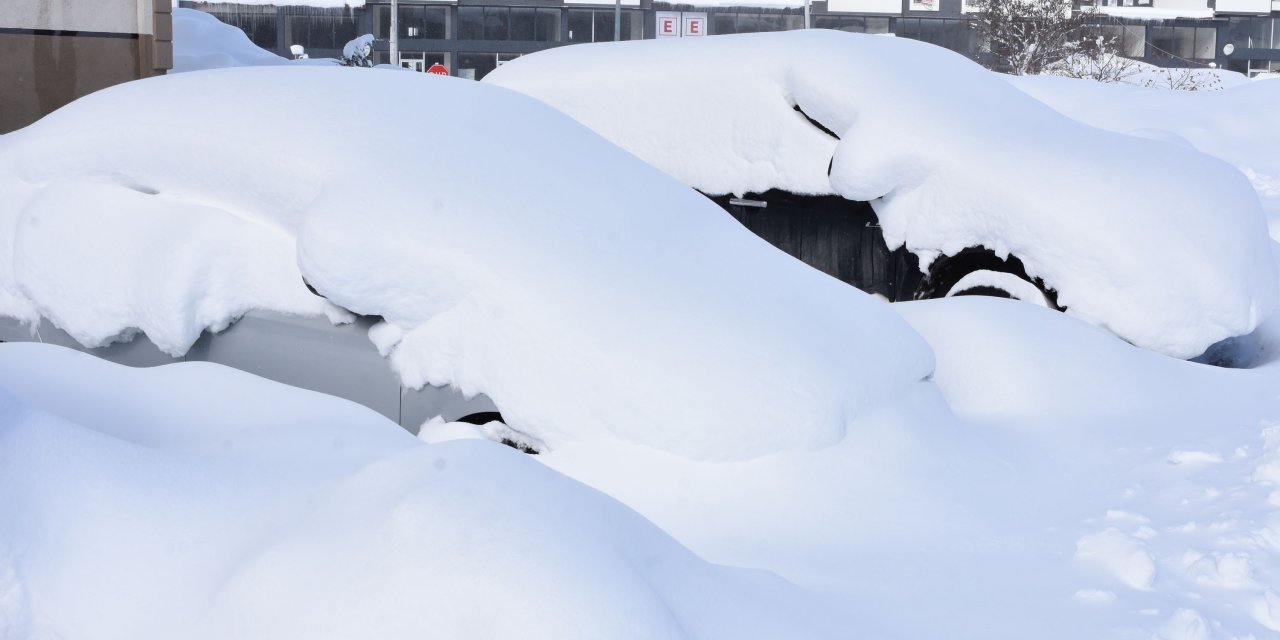 Bitlis'te Araçlar Kara Gömüldü