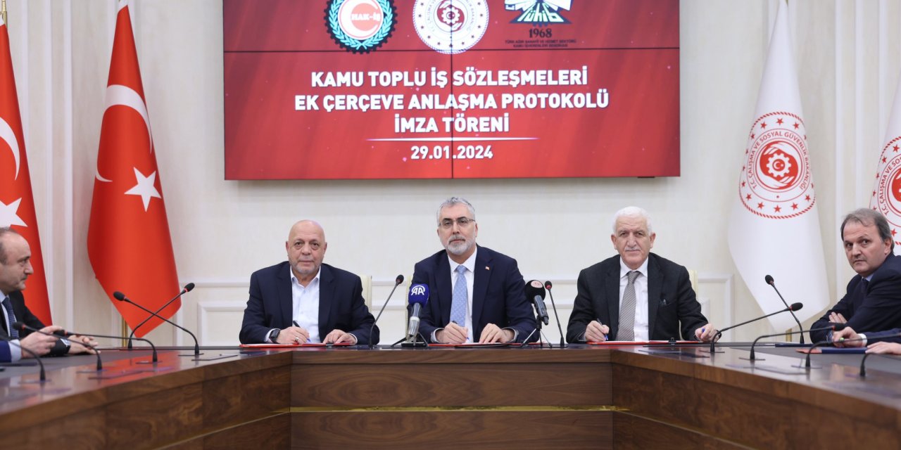 Bakan Işıkhan: Kamu Toplu İş Sözleşmeleri Ek Çerçeve Anlaşması Protokolü'nü İmzaladık