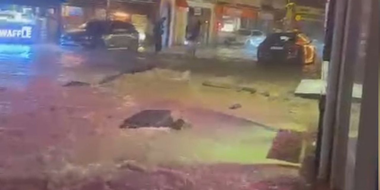 (Geniş Haber) Beşiktaş'ta İsale Hattı Patladı; Yollar Su İçinde Kaldı