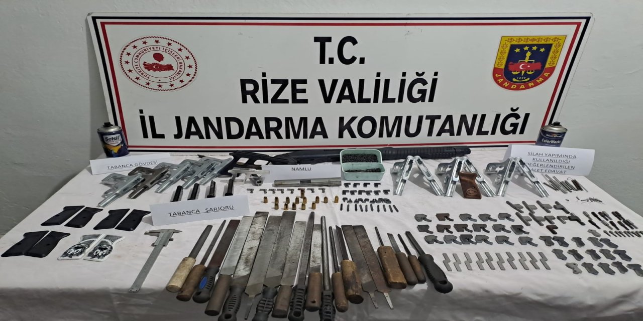 Rize'de kaçak silah atölyesine operasyon düzenlendi