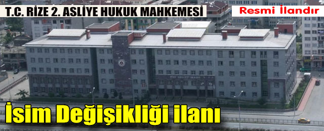 İsim Değişikliği İlanı