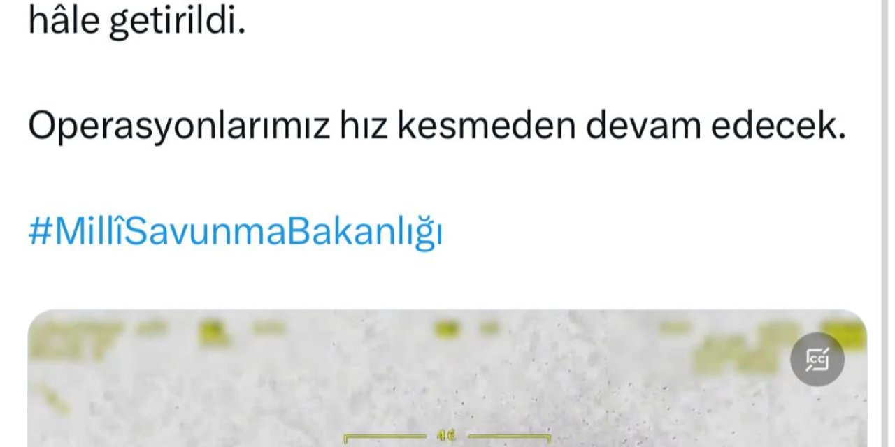 Msb: Irak'ın Kuzeyinde 2 Terörist Etkisiz Hale Getirildi