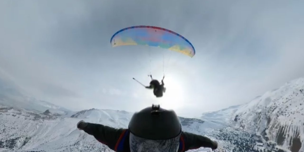 Ergan Dağı'nda 'Yarasa Adam Uçuşu' Nefes Kesti
