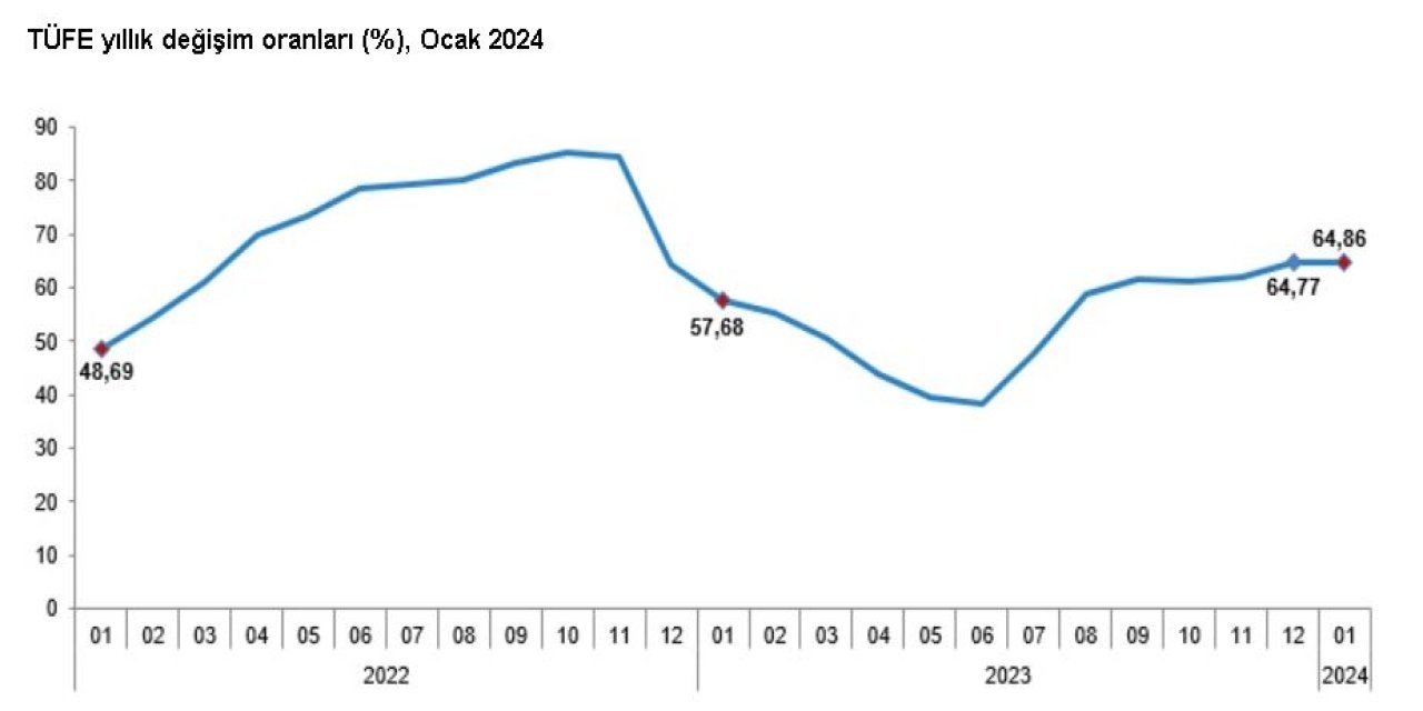 Tüik: Ocak Ayı Enflasyonu Yüzde 6,7