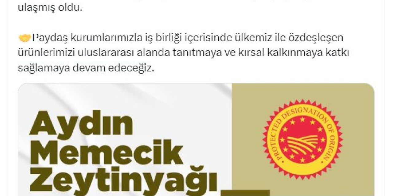 Aydın Memecik Zeytinyağı, Ab'den Coğrafi İşaret Tescili Aldı