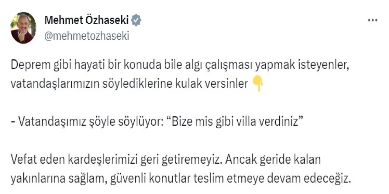 Bakan Özhaseki: Güvenli Konutlar Teslim Etmeye Devam Edeceğiz